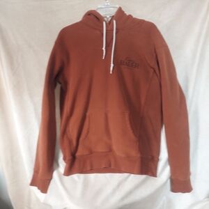 Eddie Bauer Seattle 1920 Pullover Hoodie Rust Orange Heritage Fleece Men's LT